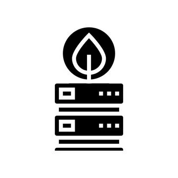 Energy efficient data center glyph icon vector illustration Illustrazione stock