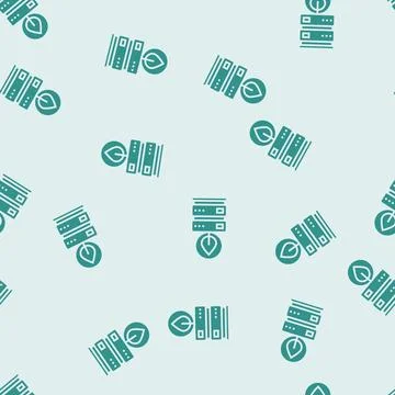 Energy efficient data center glyph seamless pattern イラスト素材