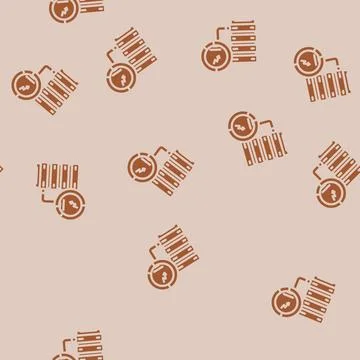 Energy efficient data center glyph vector seamless pattern Stock Illustration