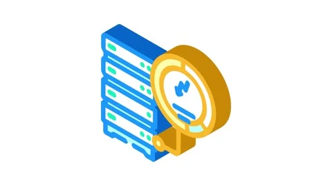 Energy efficient data center isometric icon animation Stock Footage 327279698