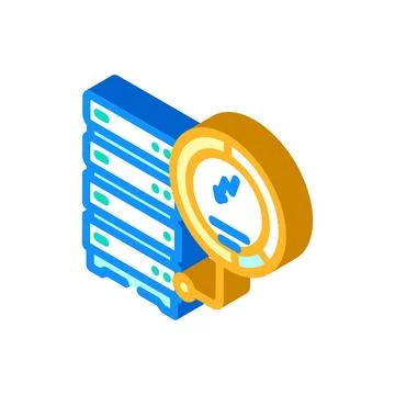 Energy efficient data center isometric icon vector illustration Stock Illustration