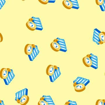 Energy efficient data center isometric icon seamless pattern Stock Illustration