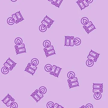 Energy efficient data center line seamless pattern Stock Illustration