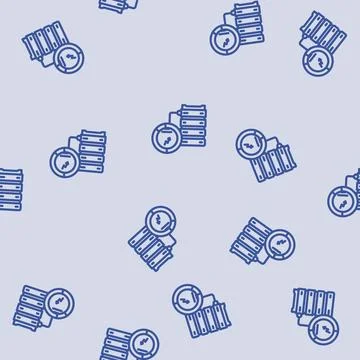 Energy efficient data center line vector seamless pattern Stock Illustration