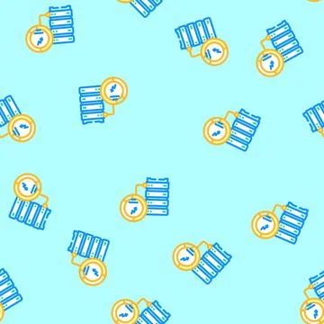 Energy efficient data center vector seamless pattern Illustrazione stock