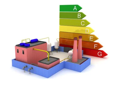 Energy efficient factory. Stock Illustration