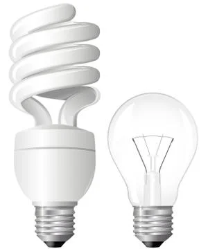 Energy efficient fluorescent light bulbs Stock Illustration