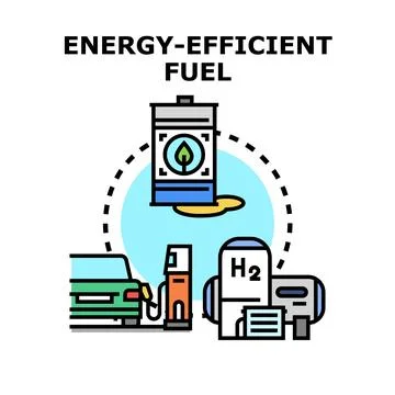 Energy efficient fuel alternative types concept Stock Illustration