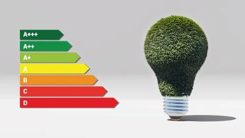 Energy efficient green bulb Stock Illustration