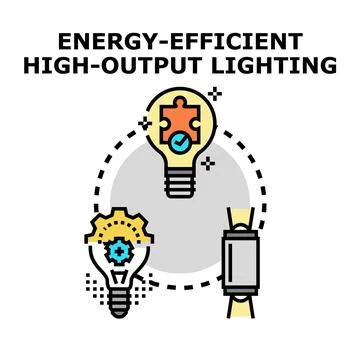 Energy efficient high output lighting concept Stock Illustration