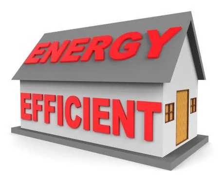 Energy Efficient House Represents Efficient Home 3d Rendering Stock Illustration