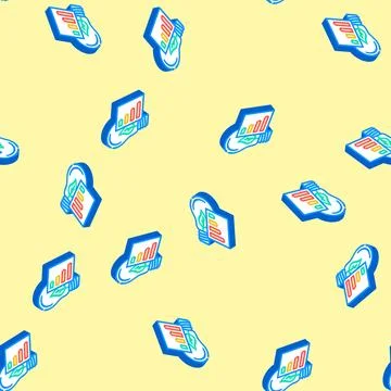 Energy efficient isometric icon seamless pattern Stock Illustration