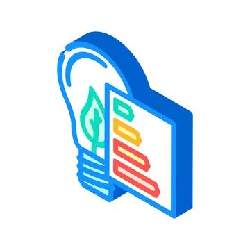 Energy efficient isometric icon vector illustration Stock Illustration