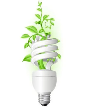 Energy-efficient lamp with a plant inside Stock Illustration