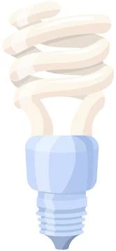 Off energy efficient lamp with spiral base. Electric LED or energy-saving Stock Illustration