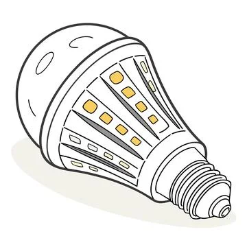 Energy Efficient LED Light Bulb Vector Icon Stock Illustration