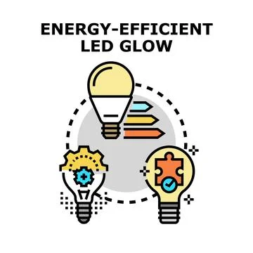 Energy efficient led lighting solutions concept development Illustrazione stock