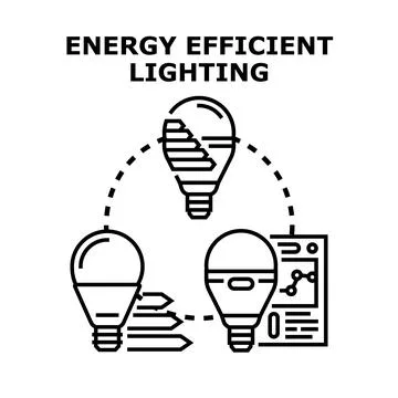Energy efficient lighting concept saving electricity Stock Illustration