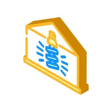 Energy efficient lighting green building isometric icon vector illustration Ilustración de archivo