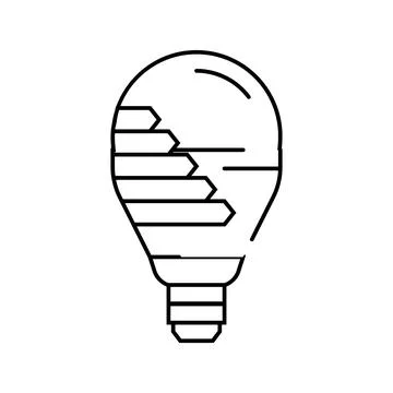 Energy efficient lighting green building line icon vector illustration Ilustración de archivo
