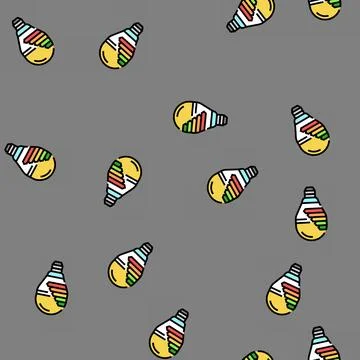 Energy efficient lighting green building vector seamless pattern Stock Illustration