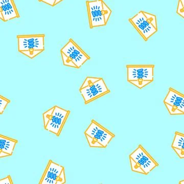 Energy efficient lighting green building vector seamless pattern Stock Illustration