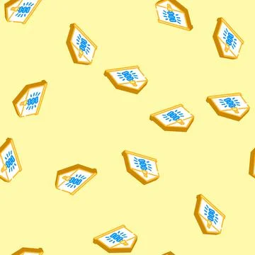 Energy efficient lighting green building isometric icon seamless pattern Stock Illustration