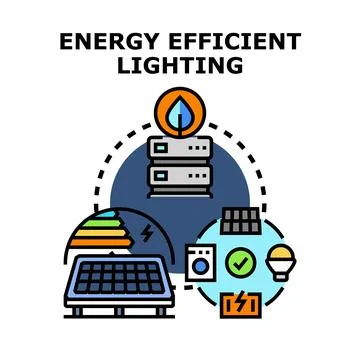 Energy efficient lighting system concept technology Stock Illustration