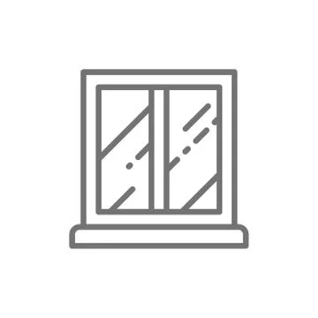 Energy efficient plastic window line icon. Illustrazione stock