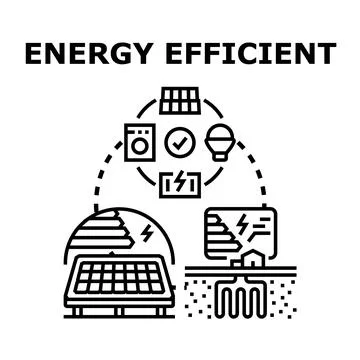 Energy efficient solutions for sustainability and ecology Stock Illustration