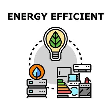 Energy efficient technology concept for sustainability and eco solutions Stock Illustration