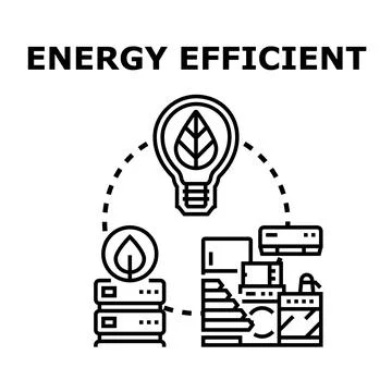 Energy efficient technology concept for sustainability and eco solutions Stock Illustration