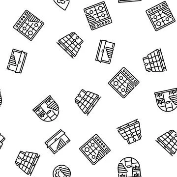 Energy efficient technology green seamless pattern vector Stock Illustration