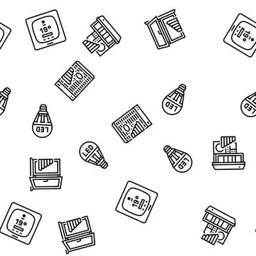 Energy efficient technology green seamless pattern vector 库存插图