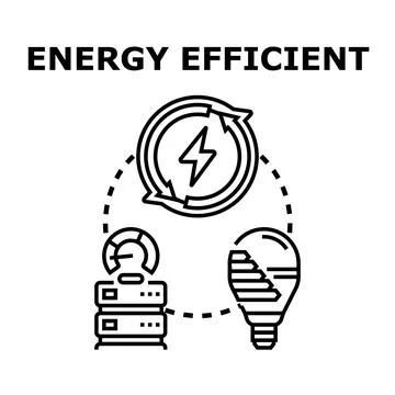 Energy efficient technology saving planet resources Stock Illustration