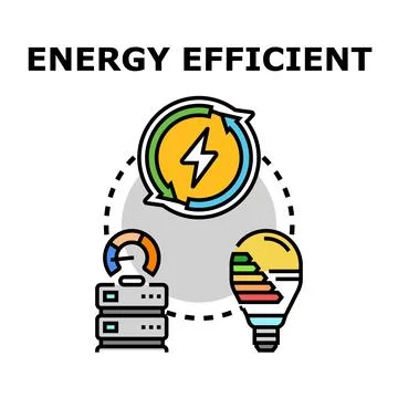 Energy efficient technology saving planet resources Stock Illustration