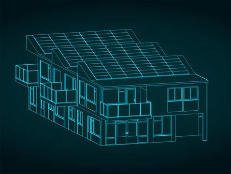 Energy efficient townhouse Ilustración de archivo