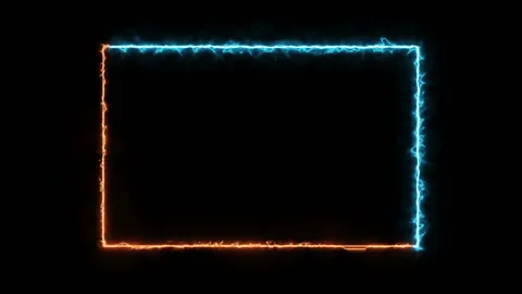 Energy Electric Neon rectangle. Rotation of the lights Stock Footage 129094565