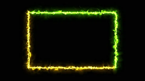 Energy Electric Neon rectangle. Rotation of the lights Stock Footage 130465183