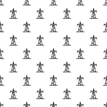 Energy electric tower pattern seamless Stock Illustration