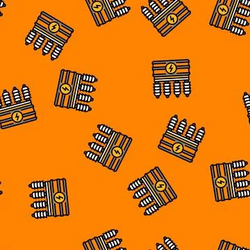 Energy electricity vector seamless pattern Stock Illustration