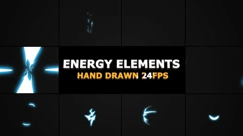 Energy Elements And Transitions After Effects stock