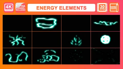 Energy Elements Motion Graphics Pack Stock Footage 103660662
