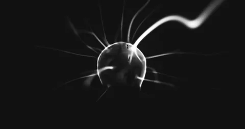 Energy Experiments. Retro Black and White Style. Plasma Lights. Witchcraft Stock Footage 122575230