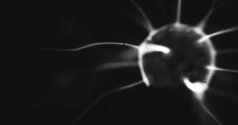 Energy Experiments. Retro Black and White Style. Plasma Lights. Witchcraft Vídeos de archivo 122575292