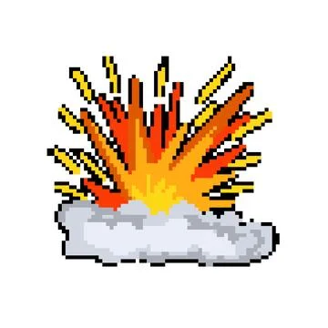Energy explosion effect pixel art vector illustration Stock Illustration