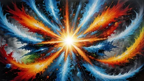 Energy explosion in the universe Stock Footage 307708757