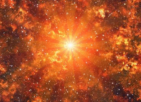 Energy flash in space background Stock Illustration