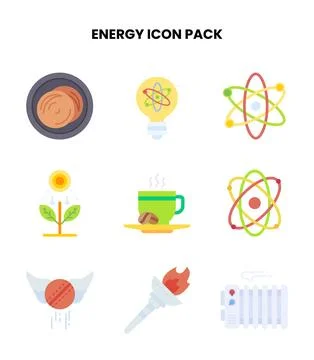 Energy Flat Design Icons Pack Ilustración de archivo
