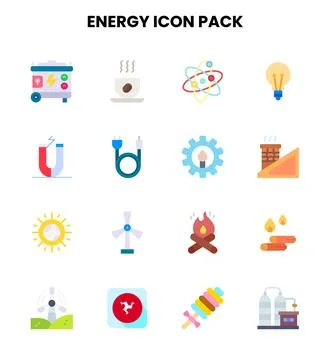Energy Flat Scalable Icons Pack イラスト素材